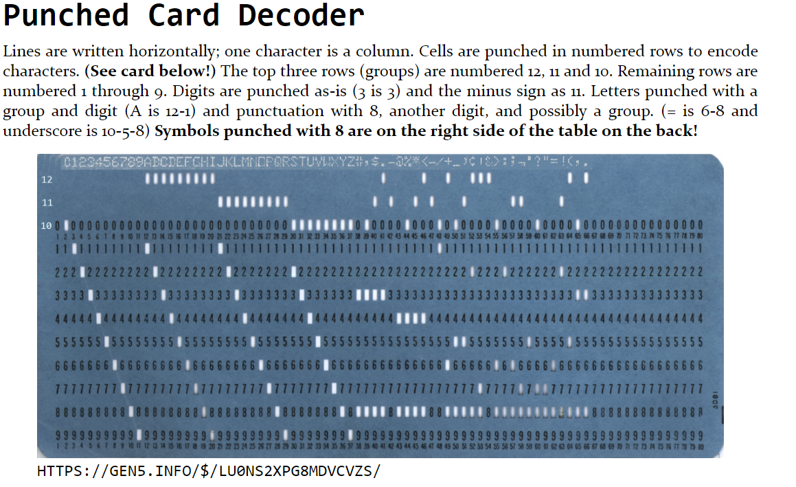 Punched Card Decoder